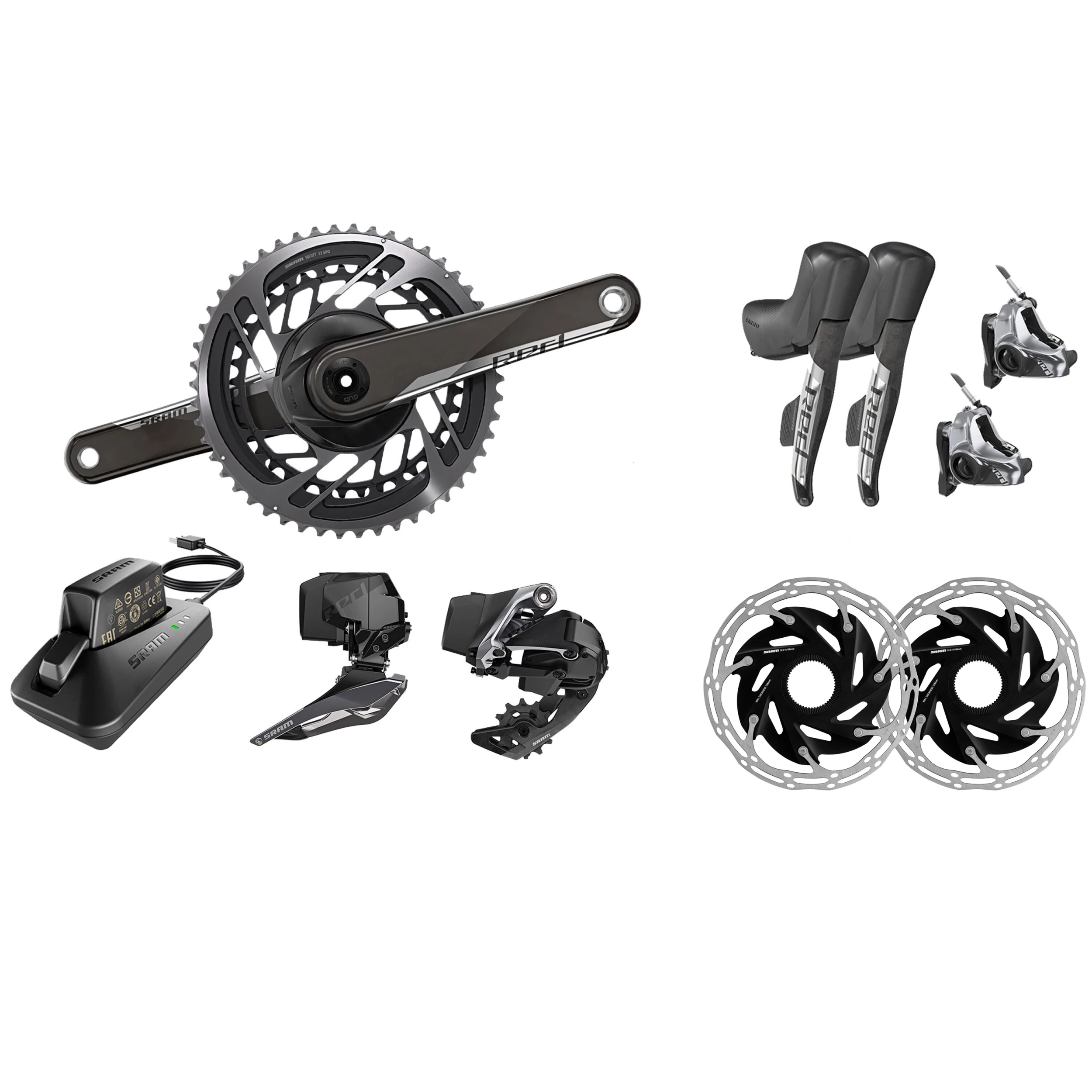 Groupe Complet SRAM RED AXS 2x12 Vitesses à Disques 1 Groupe Complet SRAM RED AXS 2x12 Vitesses à Disques