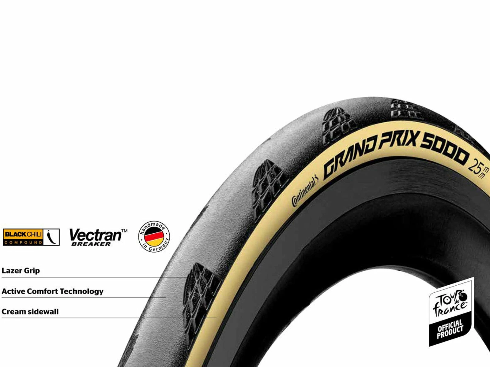 Pneu CONTINENTAL GP5000 Flanc Beige 3 Pneu CONTINENTAL GP5000 Flanc Beige – Image 3